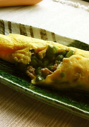 パパッと簡単お弁当!隠元と豚のオムレツ♬-レシピのメイン写真