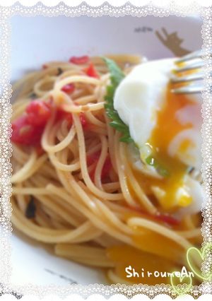 半熟卵とアンチョビのパスタ-レシピのメイン写真