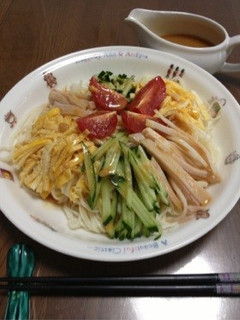 冷麦で♪味噌味冷やし中華-レシピのメイン写真