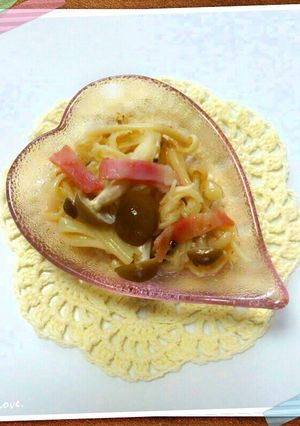 レンジで♡ベーコンきのこの梅こんぶ蒸し-レシピのメイン写真