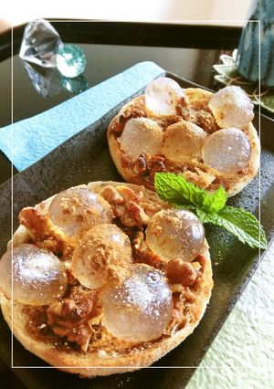 わらびもちと胡桃の黒蜜きな粉トースト-レシピのメイン写真