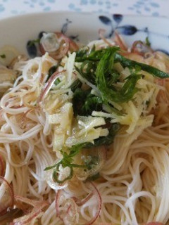 オリーブ油好きの手抜き!?素麺ランチ♪-レシピのメイン写真