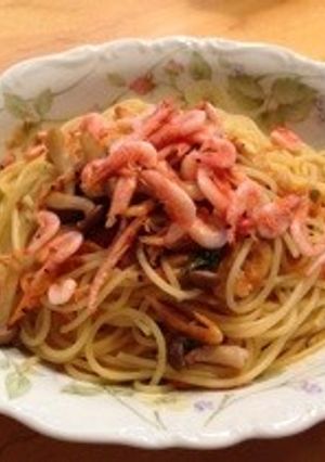 桜海老としめじの和風パスタ-レシピのメイン写真