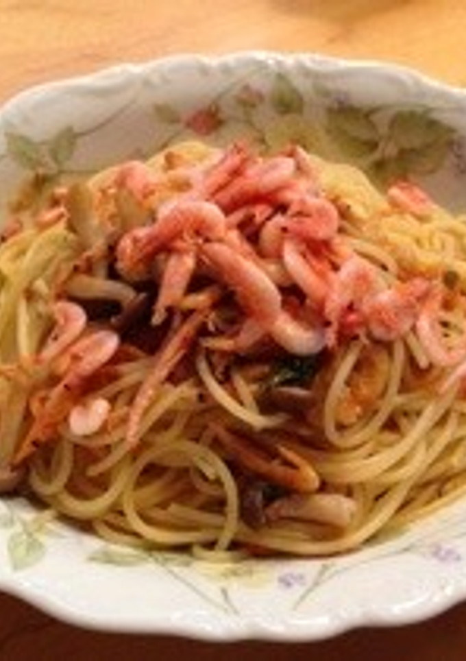 桜海老としめじの和風パスタ-レシピのメイン写真