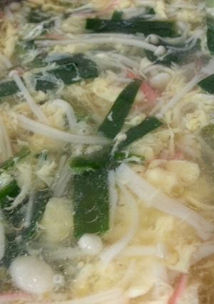 ニラ玉えのきの中華スープ-レシピのメイン写真