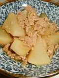 レンジで簡単！大根とひき肉の煮物です。♪