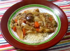 素麺アレンジ～揚げ素麺であんかけ焼きそば-レシピのメイン写真