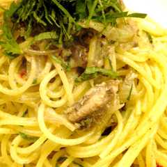 รูปของ シソとミョウガでイワシの夏パスタ