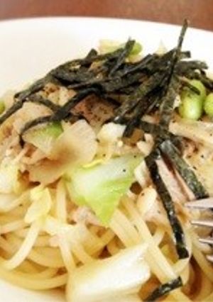 ランチに 枝豆の簡単ツナキャベ和風パスタ-レシピのメイン写真