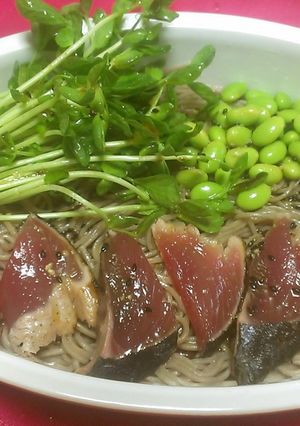 鰹と枝豆の冷やしそば-レシピのメイン写真