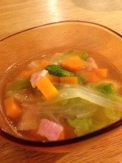 残りレタス☆簡単・手抜き☆夏スープ-レシピのメイン写真