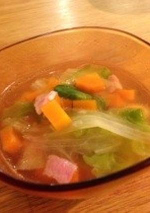 残りレタス☆簡単・手抜き☆夏スープ-レシピのメイン写真