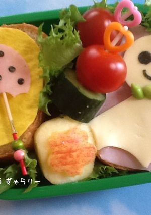 キャラ弁　スライスチーズで、てるてる坊主-レシピのメイン写真