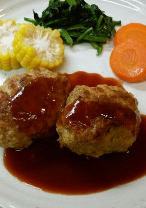 簡単　あらびきハンバーグ（豚こま切れで）-レシピのメイン写真
