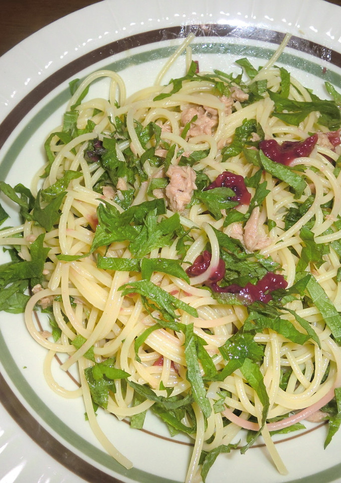 梅と青じそとツナの和風パスタ-レシピのメイン写真