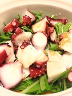 ごま油香る♪タコと水菜のサラダ-レシピのメイン写真