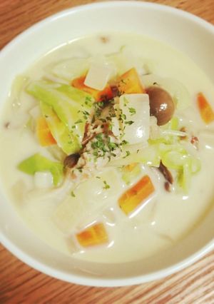豆乳、投入スープ-レシピのメイン写真