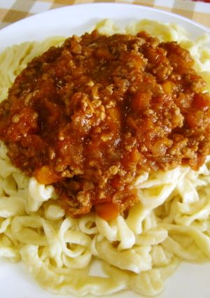 ★手打ちパスタとミートソースでランチ。♪-レシピのメイン写真