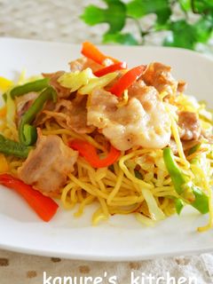 和風カレー焼きそば-レシピのメイン写真
