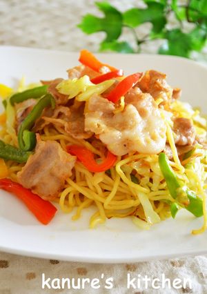 和風カレー焼きそば-レシピのメイン写真