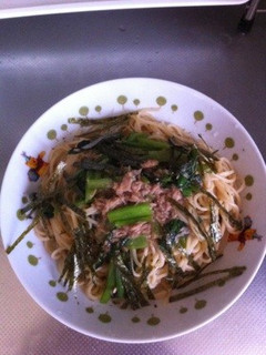 ツナと小松菜パスタ-レシピのメイン写真