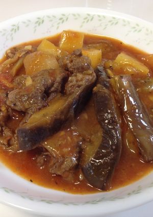ナスと牛肉のトマトシチュー-レシピのメイン写真