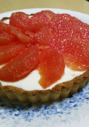 夏☆グレープフルーツのレアチーズケーキ-レシピのメイン写真