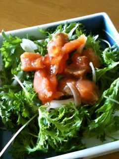 鮭ルイベのわさび菜サラダ-レシピのメイン写真