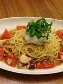 ひんやり☆和風冷製トマトパスタ-レシピのメイン写真