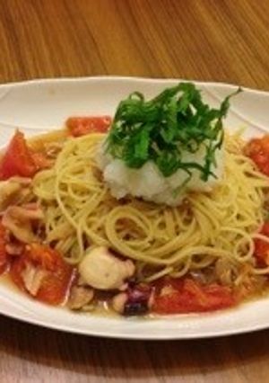 ひんやり☆和風冷製トマトパスタ-レシピのメイン写真