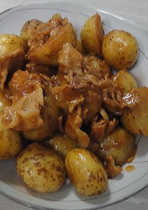 しんじゃが（小粒）と豚肉の味噌煮込み-レシピのメイン写真