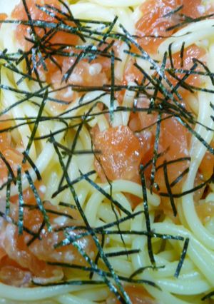 新タマネギと鮭のパスタ塩麹ソース-レシピのメイン写真