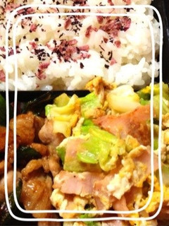 息子のお弁当♬キャベツとハムの卵炒め♬-レシピのメイン写真