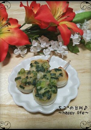 お弁当に♪クルクル竹輪のネギ味噌焼き-レシピのメイン写真