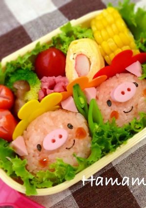 簡単♪ぶたちゃんキャラ弁♡-レシピのメイン写真