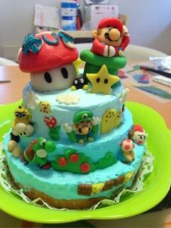 マリオブラザーズ誕生日ケーキ♫-レシピのメイン写真