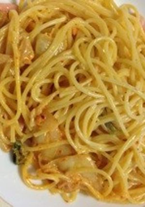 キムチチーズクリームパスタ-レシピのメイン写真