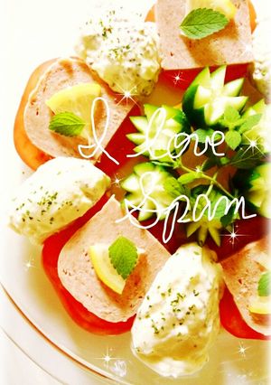 ＳＰＡＭテリ一ヌ風*チーズム一ス添え*-レシピのメイン写真