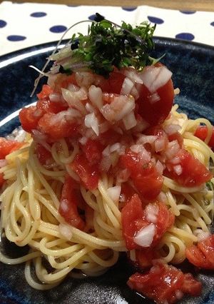 青しそトマトの冷製パスタ-レシピのメイン写真