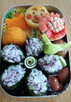 ☆幼稚園弁当☆お花おにぎり-レシピのメイン写真