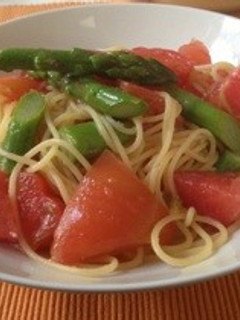 トマトとアスパラの冷製パスタ-レシピのメイン写真
