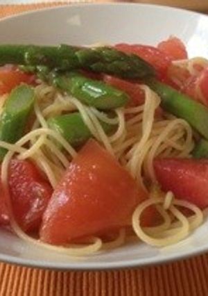 トマトとアスパラの冷製パスタ-レシピのメイン写真