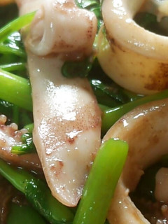 スルメイカと空芯菜のにんにく炒め-レシピのメイン写真