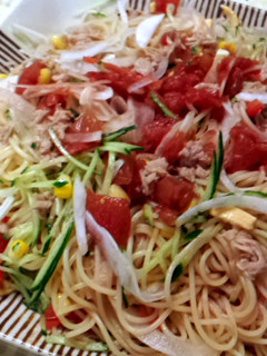 トマト缶とツナの冷製パスタ-レシピのメイン写真