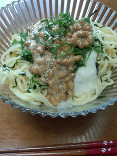 納豆と山芋のねばとろ冷たいパスタ-レシピのメイン写真
