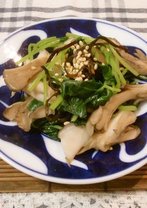 三つ葉と舞茸の塩昆布あえ-レシピのメイン写真
