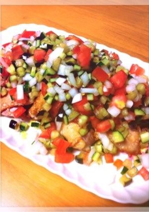 揚げ焼き鶏の夏野菜ソース-レシピのメイン写真
