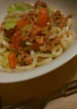 簡単☆冷製トマツナうどん！-レシピのメイン写真
