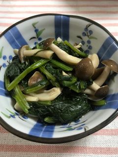 *ほうれんそうとしめじの煮びたし*-レシピのメイン写真
