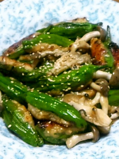 俺流!ししとうの肉詰めとシメジの甘辛炒め-レシピのメイン写真
